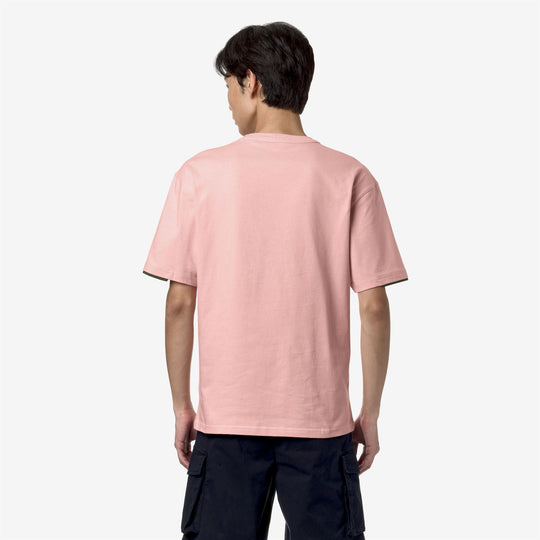 FANTOME CONTRAST POCKETS - T-SHIRTS & TOP - MAN - PINK ASH - GREEN CYPRESS