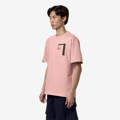 FANTOME CONTRAST POCKETS - T-SHIRTS & TOP - MAN - PINK ASH - GREEN CYPRESS