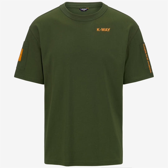 FANTOME SLEEVE POCKET - T-SHIRTS & TOP - MAN - GREEN CYPRESS-ORANGE MD