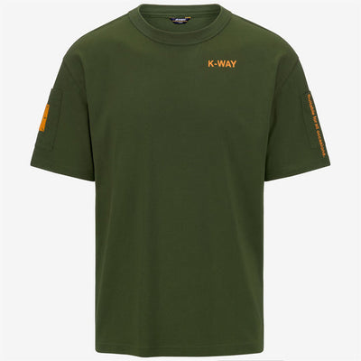 FANTOME SLEEVE POCKET - T-SHIRTS & TOP - MAN - GREEN CYPRESS-ORANGE MD