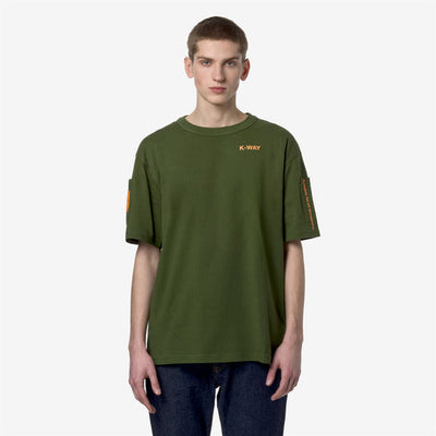 FANTOME SLEEVE POCKET - T-SHIRTS & TOP - MAN - GREEN CYPRESS-ORANGE MD