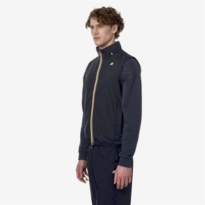 VALEN ECO STRETCH DOT V - JACKET - MAN - BLUE DEPTH