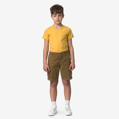 P. DAVON - SHORTS - KID UNISEX - BROWN CORDA