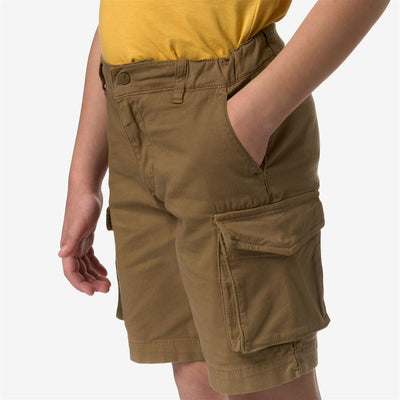 P. DAVON - SHORTS - KID UNISEX - BROWN CORDA