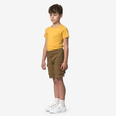 P. DAVON - SHORTS - KID UNISEX - BROWN CORDA