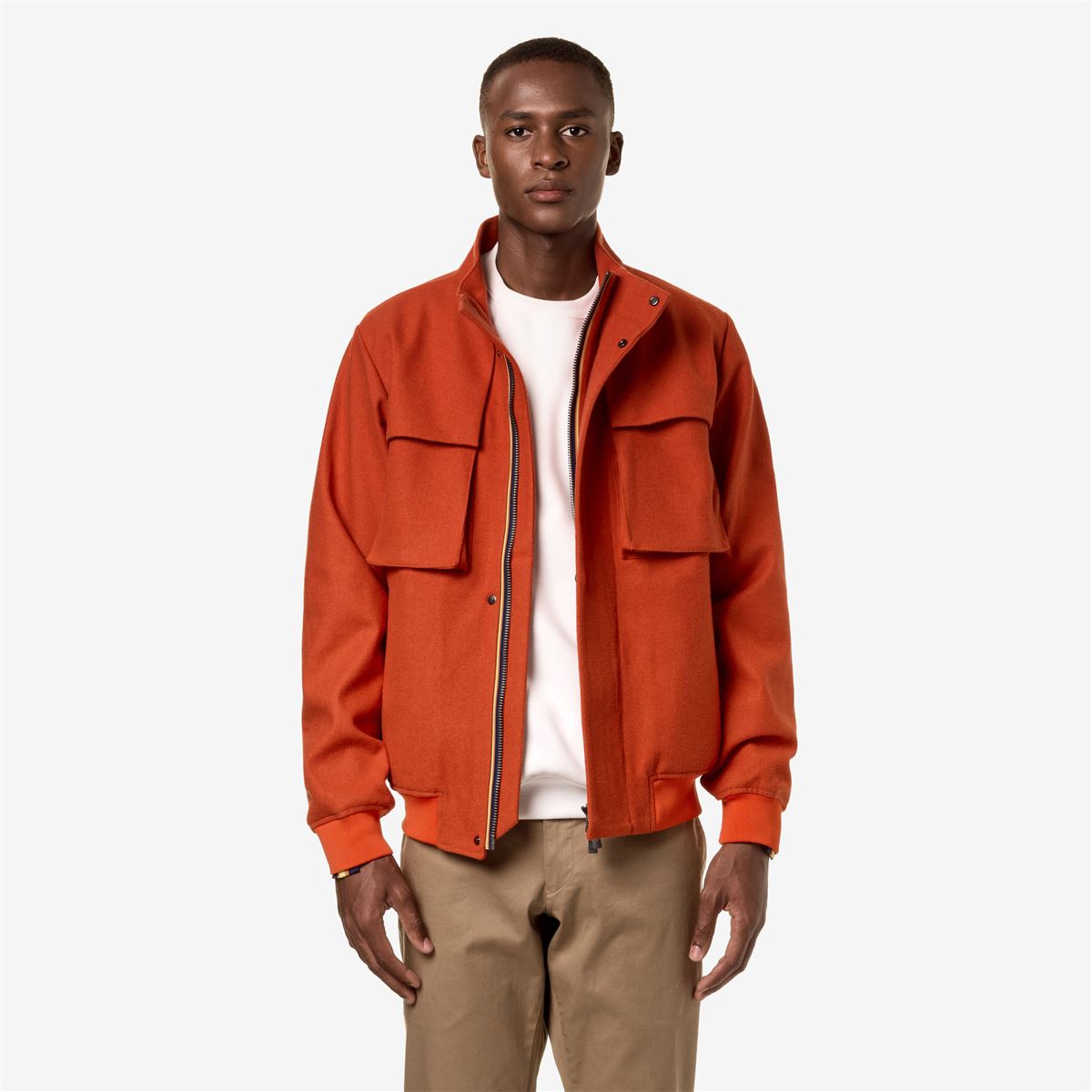 LONDEL MELANGE WOOL 2L - JACKET - MAN - ORANGE