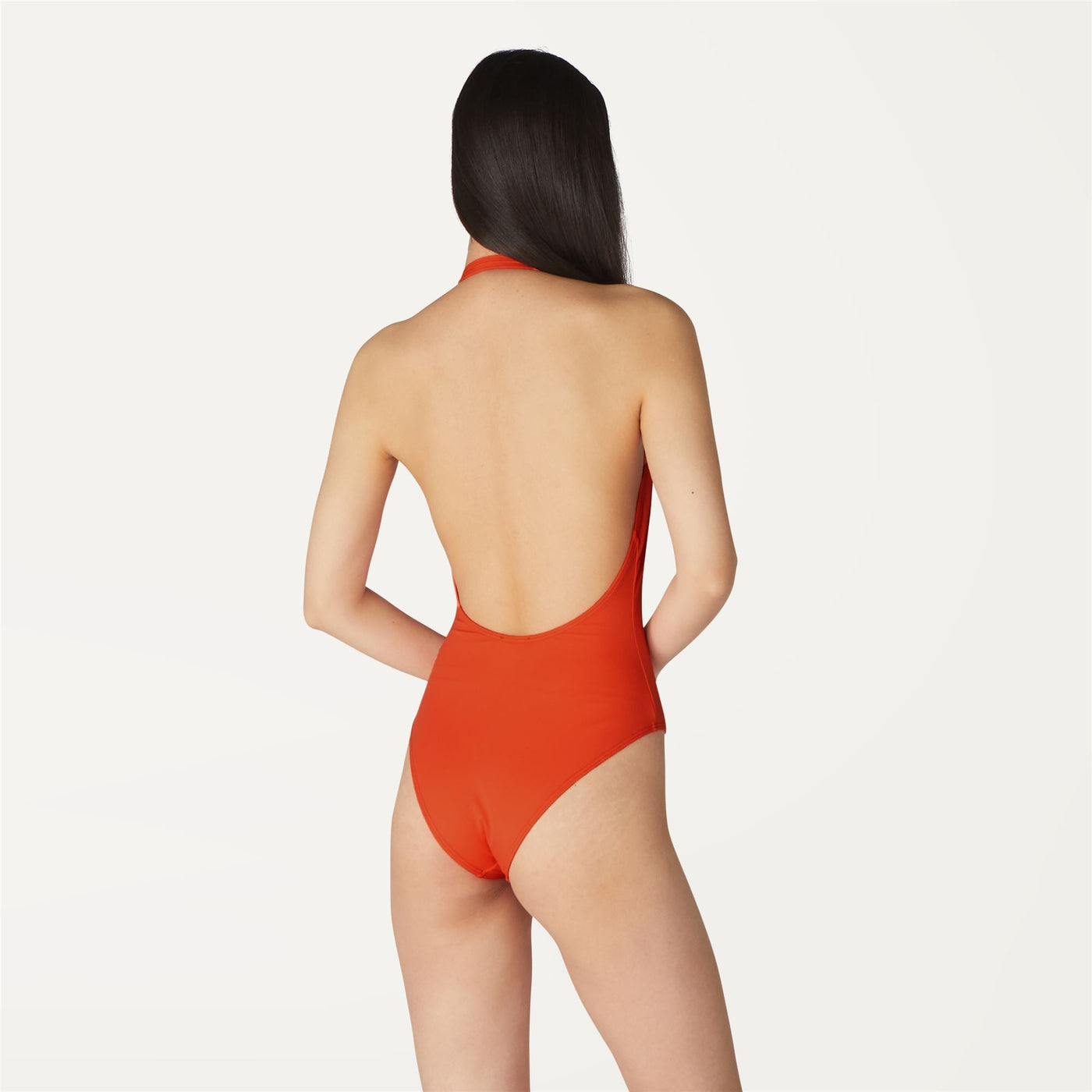 Bathing Suits Woman Sylvie Beach Swimsuit Orange | K-Way Dressed Front Double		