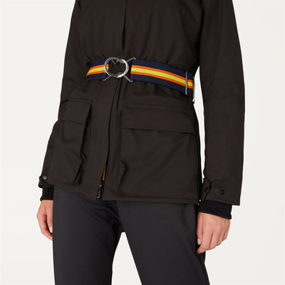 Jackets Woman Giselle Micro Twill Mid Black | kway Detail Double				