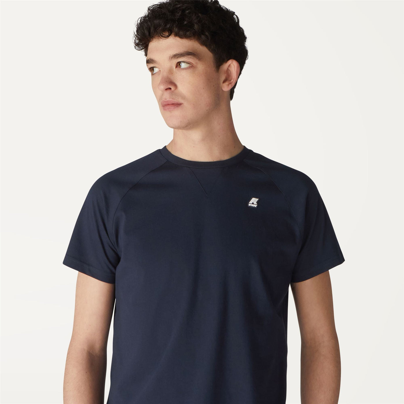 T-ShirtsTop Man EDWING T-Shirt Blue Depth | K-Way Detail Double				