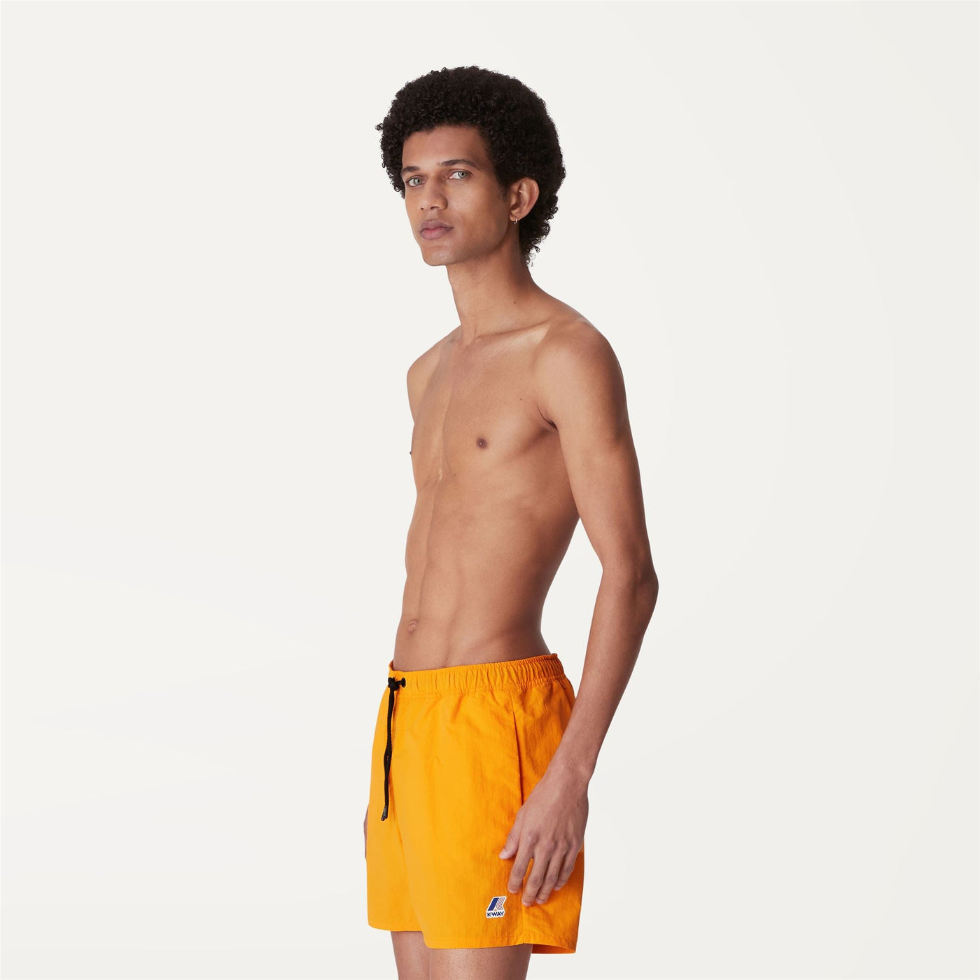Bathing Suits Man LE VRAI Olivier Swimming Trunk Orange Saffron | K-Way Detail (jpg Rgb)