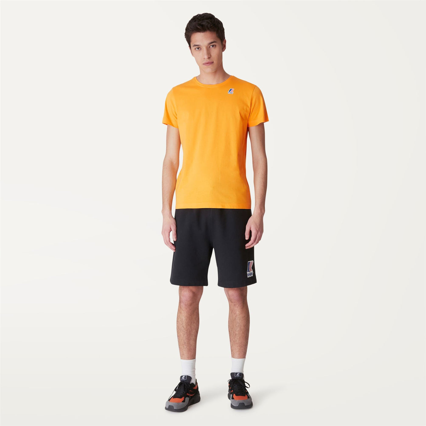 T-ShirtsTop Unisex LE VRAI EDOUARD T-Shirt Orange Saffron | K-Way Dressed Back (jpg Rgb)