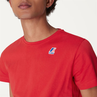 T-ShirtsTop Unisex LE VRAI EDOUARD T-Shirt Red | K-Way Detail Double				