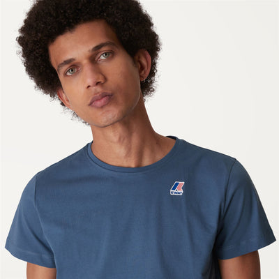T-ShirtsTop Unisex LE VRAI EDOUARD T-Shirt Blue Deep | K-Way Detail Double