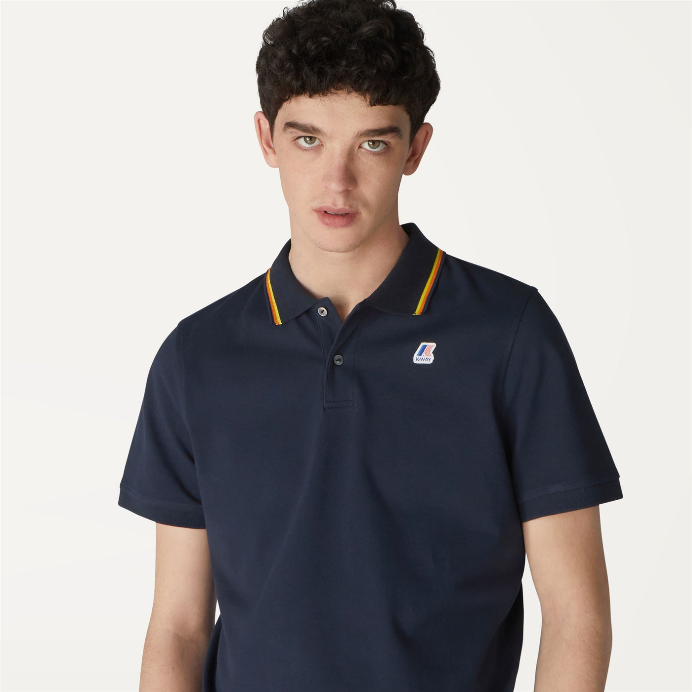 Polo Shirts Man JUDE STRIPES Polo Blue Depth | K-Way Detail Double