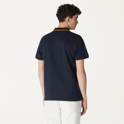 Polo Shirts Man JUDE STRIPES Polo Blue Depth | K-Way Dressed Front Double