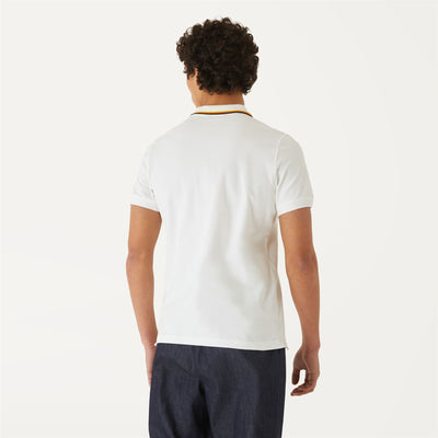 Polo Shirts Man JUDE STRIPES Polo White | K-Way Dressed Front Double