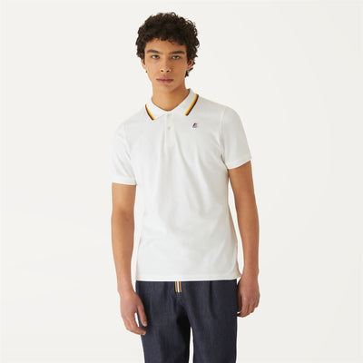 Polo Shirts Man JUDE STRIPES Polo White | K-Way Dressed Back (jpg Rgb)
