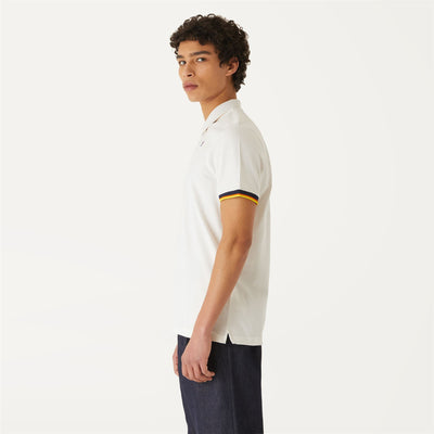 Polo Shirts Man VINCENT CONTRAST STRETCH Polo White | K-Way Detail (jpg Rgb)			