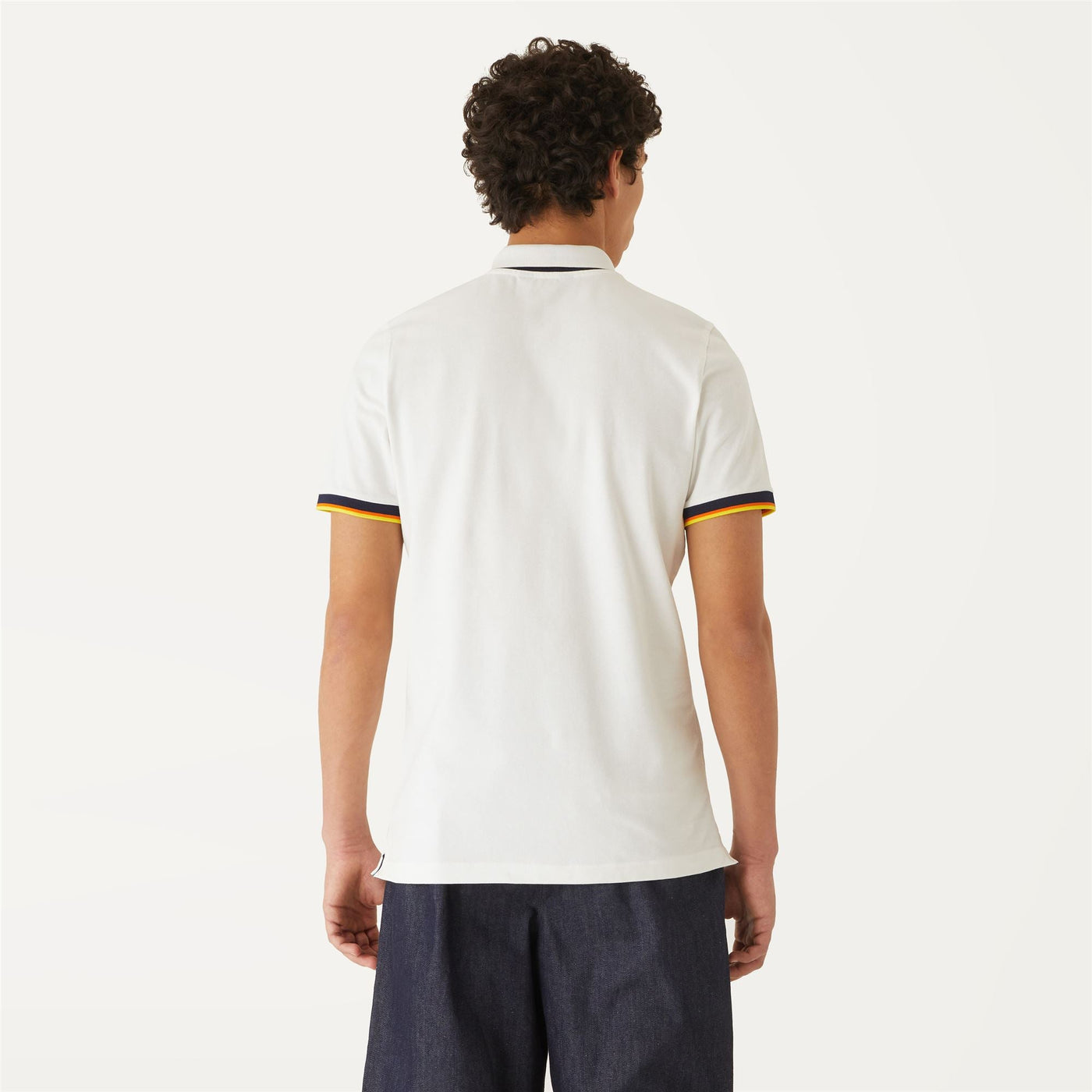 Polo Shirts Man VINCENT CONTRAST STRETCH Polo White | K-Way Dressed Front Double		