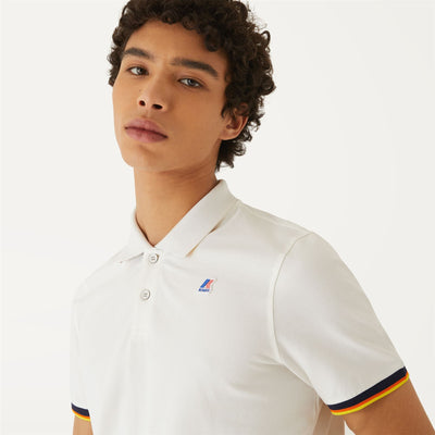 Polo Shirts Man VINCENT CONTRAST STRETCH Polo White | K-Way Detail Double				
