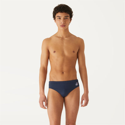 Bathing Suits Man Omer Olympic Brief Blue Depth | K-Way Dressed Back (jpg Rgb)