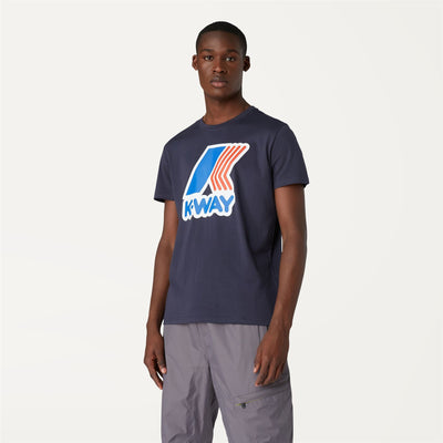 T-ShirtsTop Man Pete Macro Logo T-Shirt Blue Depth | K-Way Dressed Back (jpg Rgb)