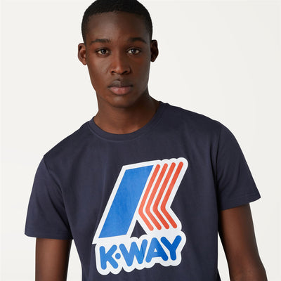 T-ShirtsTop Man Pete Macro Logo T-Shirt Blue Depth | K-Way Detail Double