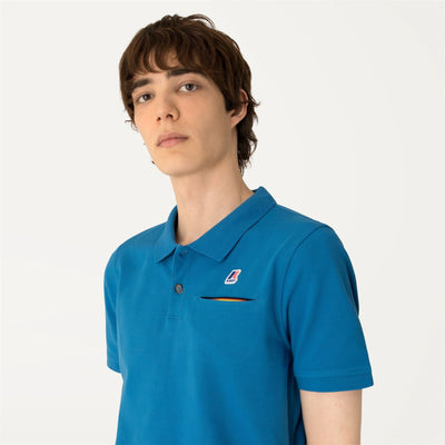 Polo Shirts Man BRIAC STRETCH Polo BLUE TURQUOISE | K-Way Detail Double