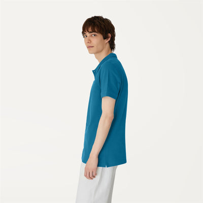 Polo Shirts Man BRIAC STRETCH Polo BLUE TURQUOISE | K-Way Detail (jpg Rgb)