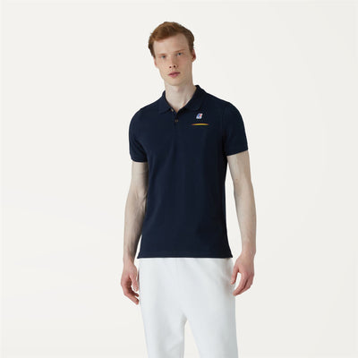 Polo Shirts Man BRIAC STRETCH Polo Blue Depth | K-Way Dressed Back (jpg Rgb)