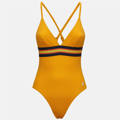 Bathing Suits Woman Katline Tape Swimsuit Orange Saffron | K-Way Photo (jpg Rgb)			