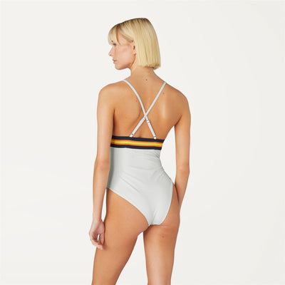 Bathing Suits Woman Katline Tape Swimsuit White | K-Way Dressed Front Double		