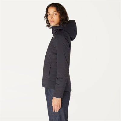 Jackets Woman LILY THERMO LIGHT REVERSIBLE Short Black Pure | K-Way Detail (jpg Rgb)			