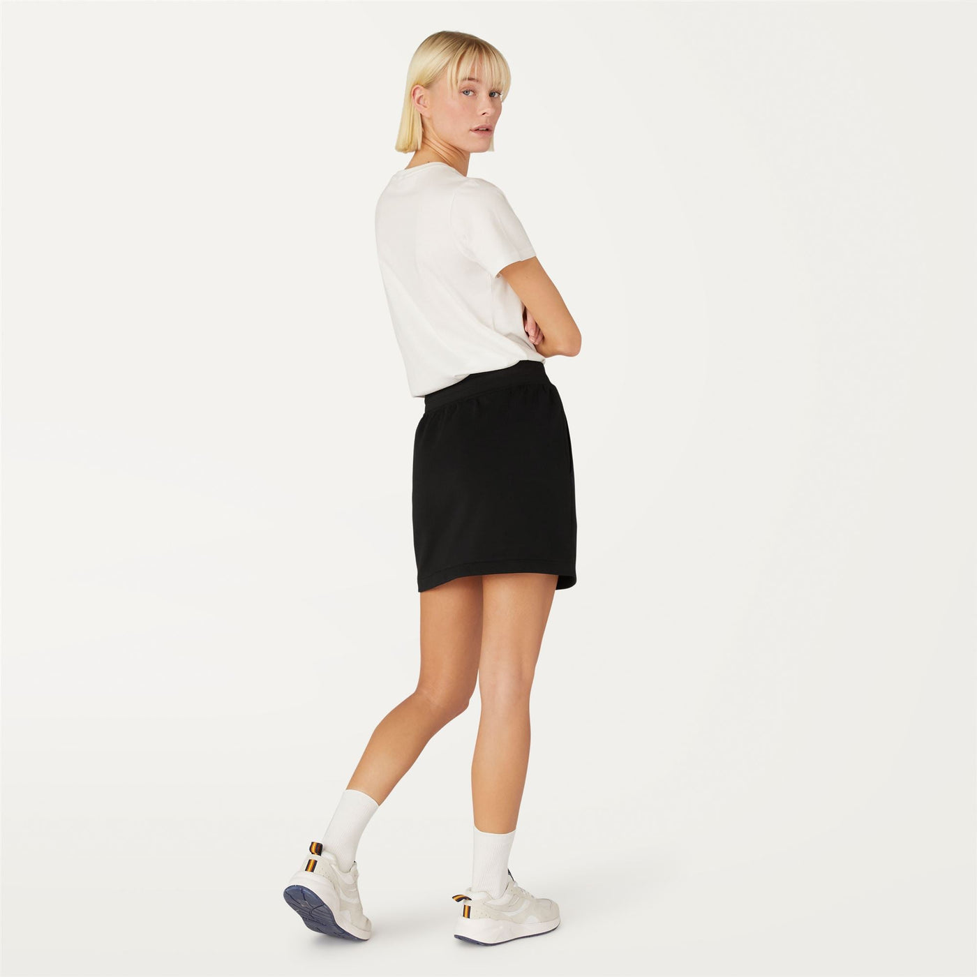Skirts Woman JOSETTE LIGHT SPACER Short Black Pure | K-Way Dressed Front Double		