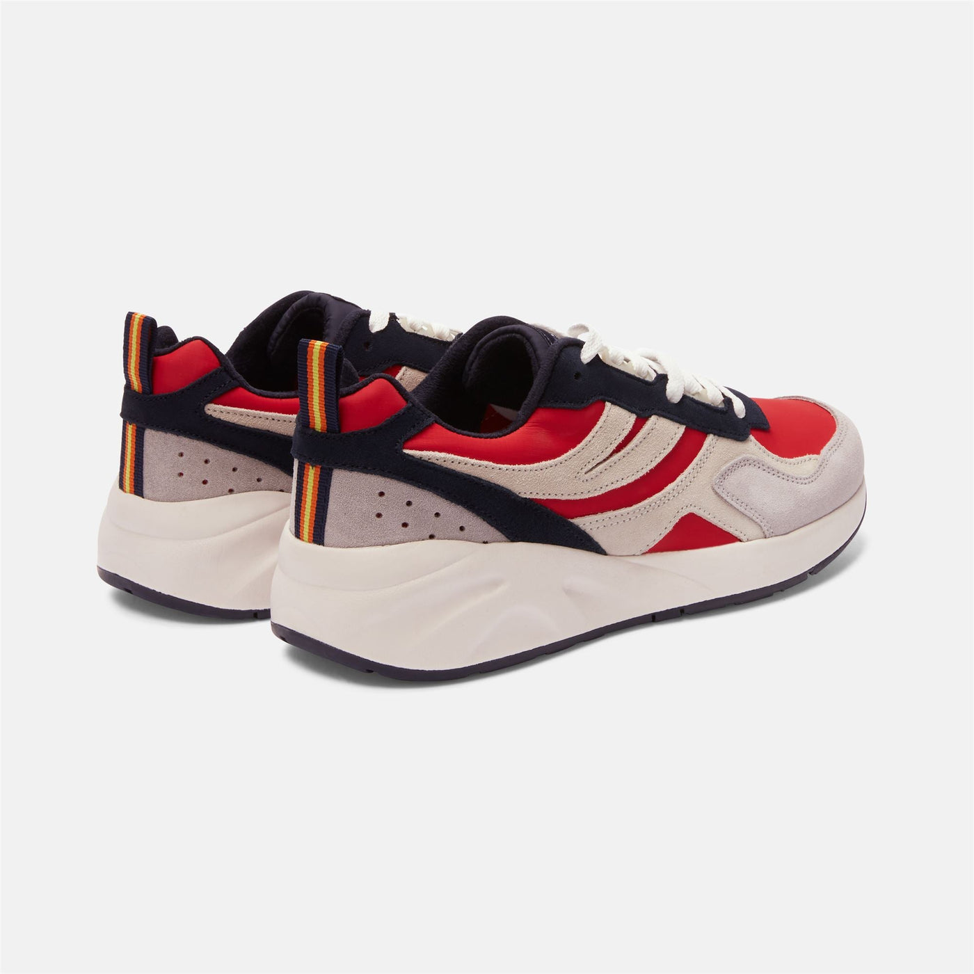 Sport Shoes Unisex TRAINING 3.0 LACES Low Cut Red - Lt Gray - White - Blu Navy | kway Dressed Side (jpg Rgb)		