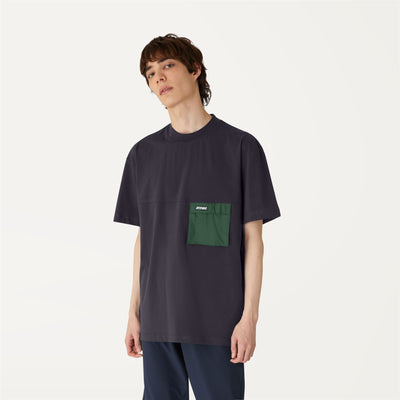 T-ShirtsTop Unisex MIXMAKE ESAIE T-Shirt Blue Depht-Green Dk | K-Way Dressed Back (jpg Rgb)