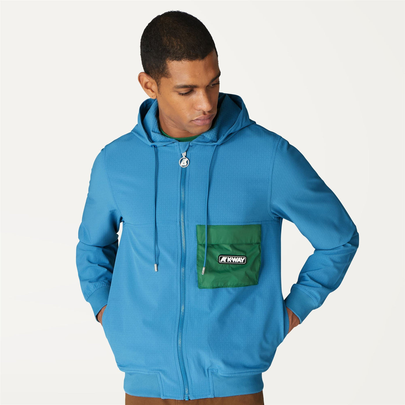 Fleece Unisex MIXMAKE LOICET Jacket Blue Turquoise-Green Dk | K-Way Detail Double				