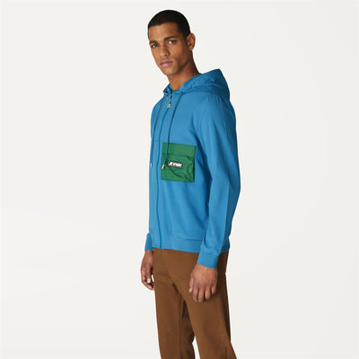 Fleece Unisex MIXMAKE LOICET Jacket Blue Turquoise-Green Dk | K-Way Detail (jpg Rgb)			