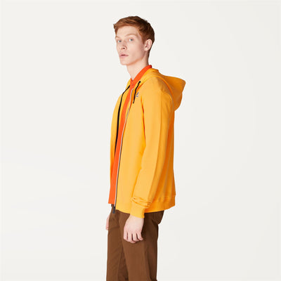 Fleece Unisex LE VRAI ARNEL POLY COTTON Jacket Orange Saffron | K-Way Detail (jpg Rgb)