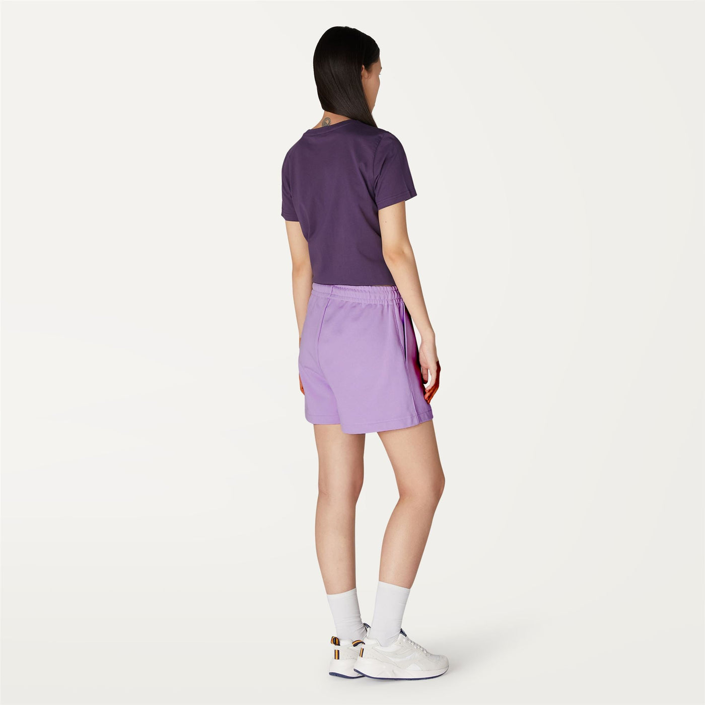 Shorts Woman CATE Sport  Shorts Violet Peonia | K-Way Dressed Front Double
