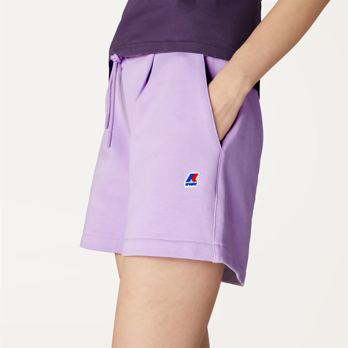 Shorts Woman CATE Sport  Shorts Violet Peonia | K-Way Detail Double