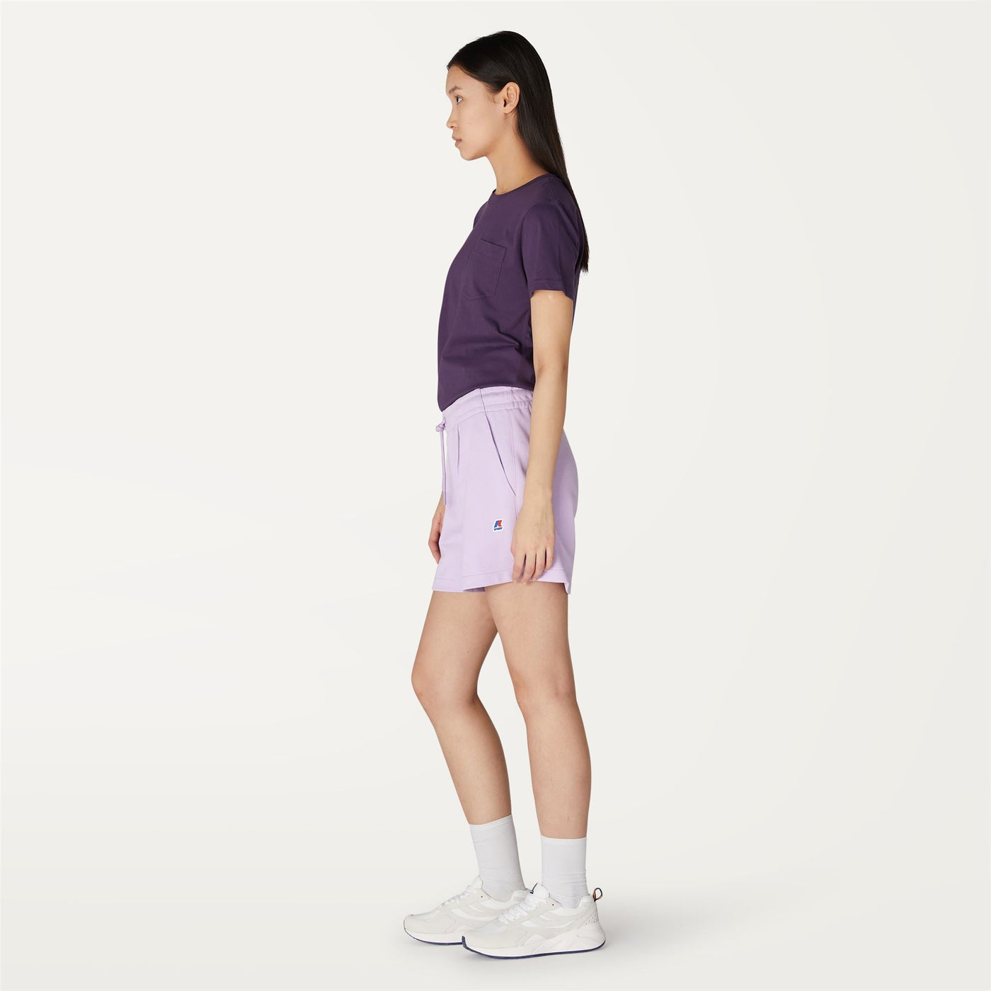 Shorts Woman CATE Sport  Shorts Violet Peonia | K-Way Detail (jpg Rgb)