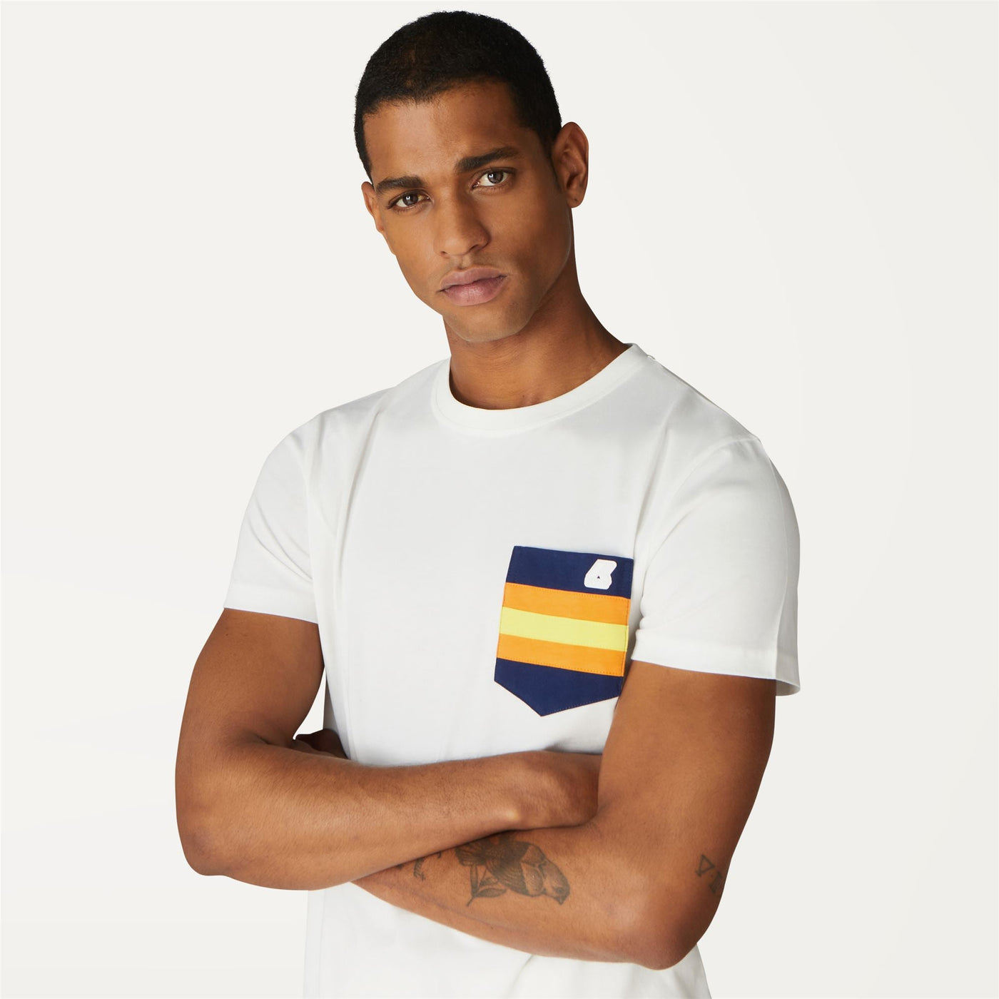 T-ShirtsTop Man ROS POCKET TAPE T-Shirt White | K-Way Detail Double