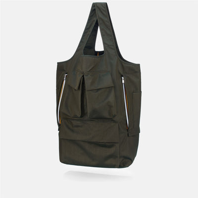 Bags Unisex SHOPPER CORDURA POCKETS Shopping Bag Green Dk Forest | K-Way Photo (jpg Rgb)			
