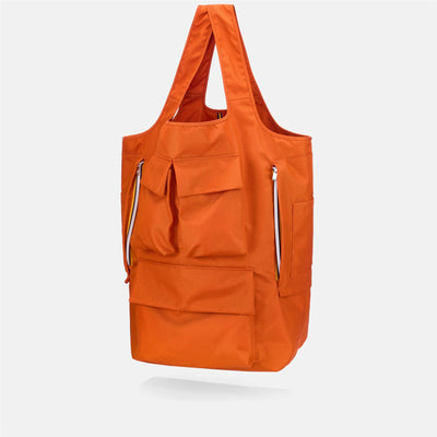 Bags Unisex SHOPPER CORDURA POCKETS Shopping Bag Orange Rust | K-Way Photo (jpg Rgb)			