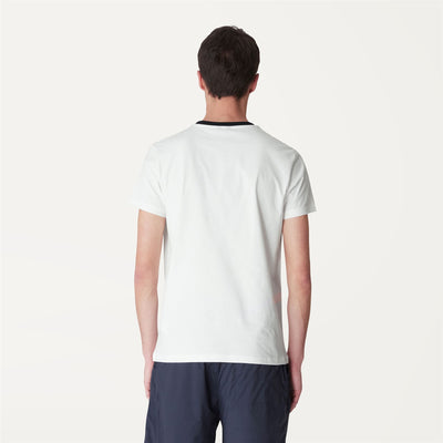 T-ShirtsTop Man SIGUR BICOLOR T-Shirt White - Blue Depth | K-Way Dressed Front Double