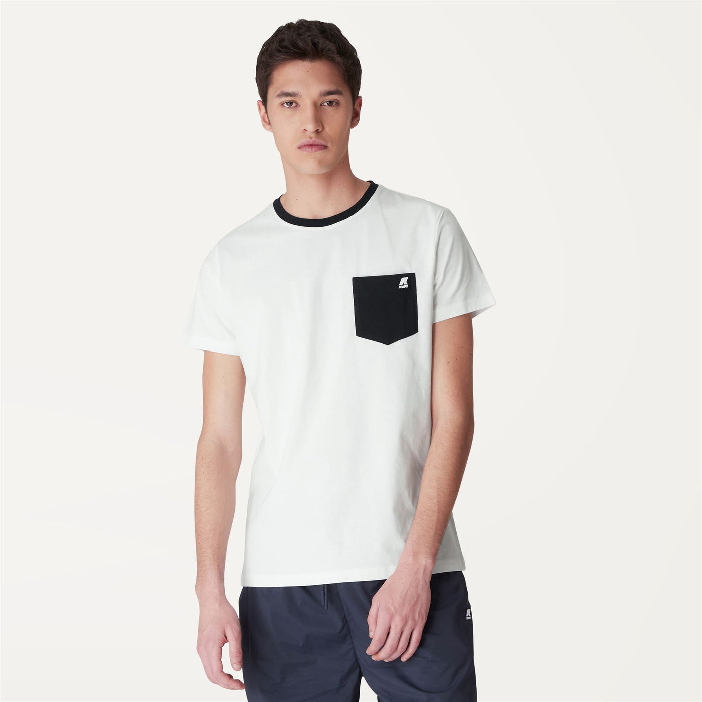 T-ShirtsTop Man SIGUR BICOLOR T-Shirt White - Blue Depth | K-Way Dressed Back (jpg Rgb)