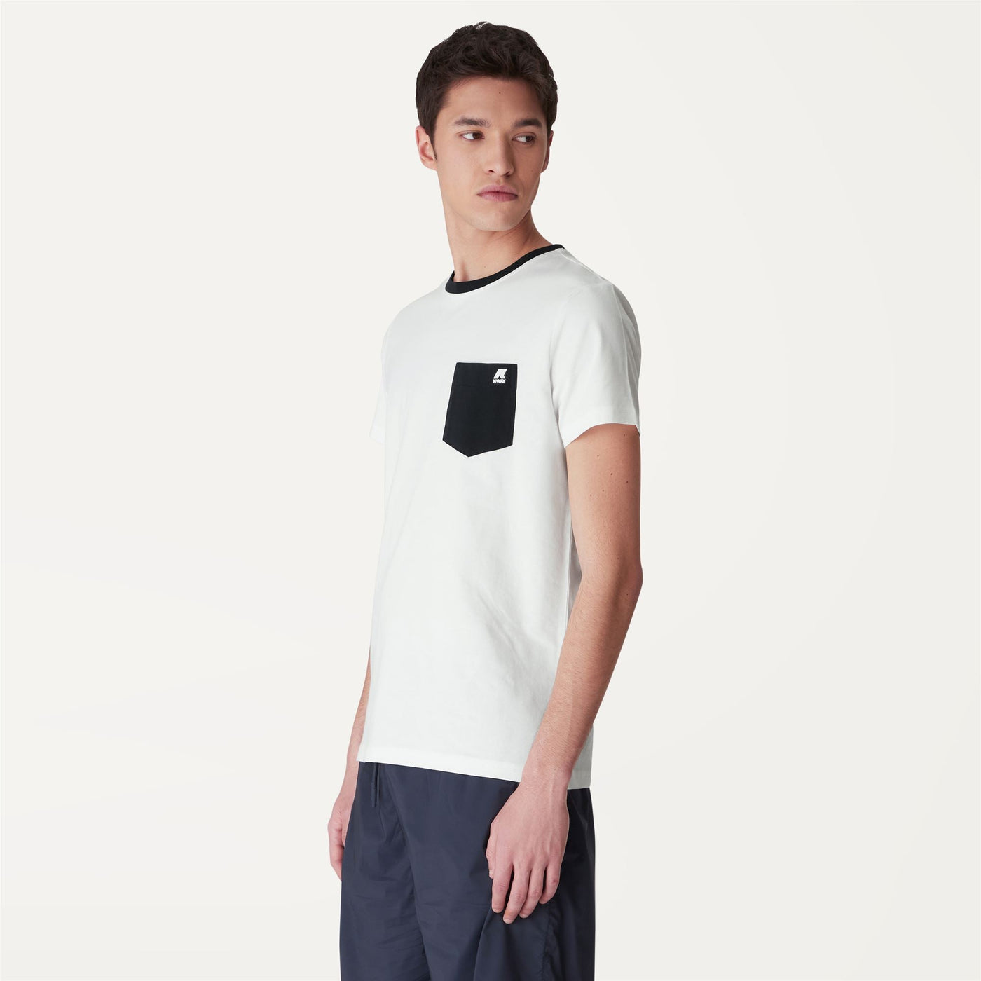 T-ShirtsTop Man SIGUR BICOLOR T-Shirt White - Blue Depth | K-Way Detail (jpg Rgb)