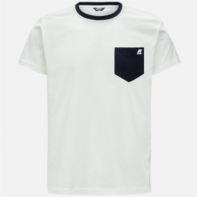 T-ShirtsTop Man SIGUR BICOLOR T-Shirt White - Blue Depth | K-Way Photo (jpg Rgb)