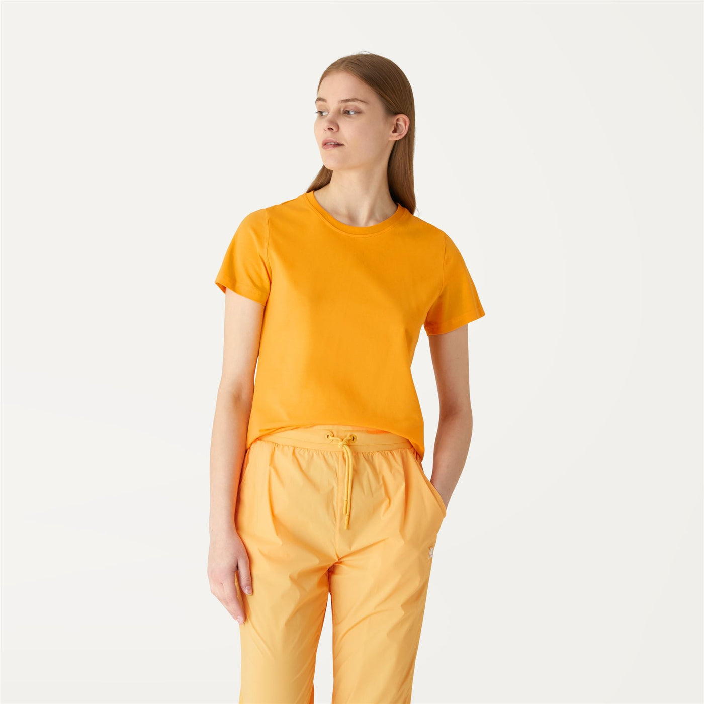 T-ShirtsTop Woman AMALIA T-Shirt Orange Saffron | K-Way Dressed Back (jpg Rgb)